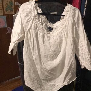 Off the shoulder white summer top